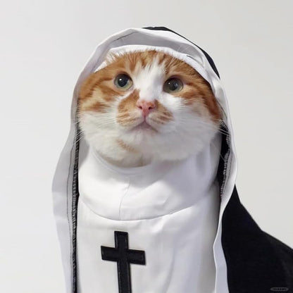 Pet Nun Costume – Funny Halloween Outfit for Dogs & Cats