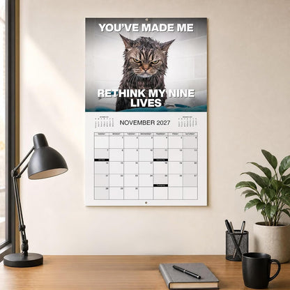 PISSED-OFF CATS 2027 Wall Calendar - Funny Gift for Cat Lovers