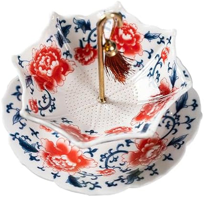 Umbrella-shaped Blue and White Porcelain Tea Strainer & Coffee Filter