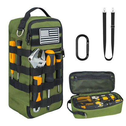 Portable Tool Bag, Heavy Duty Tool Pouch Bag with Shoulder Strap (Tools not Included)
