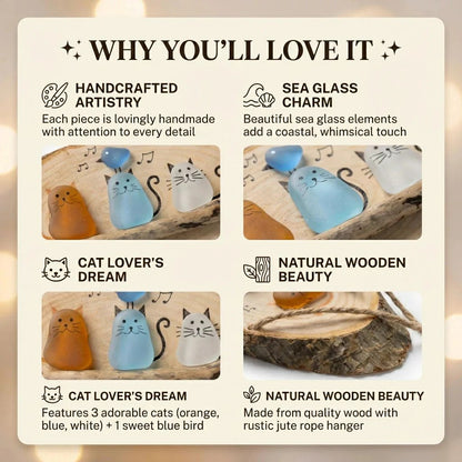 😻💕 Super Cute Sea Glass Cat Wall Hanging✨🐾