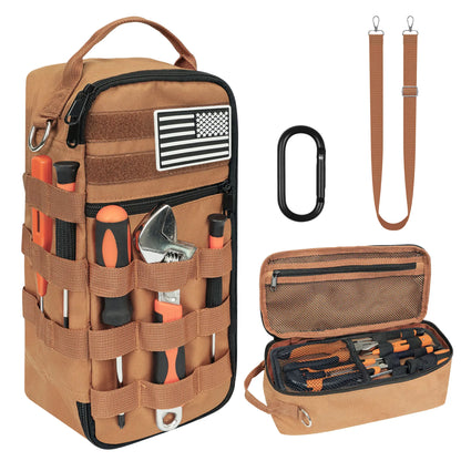 Portable Tool Bag, Heavy Duty Tool Pouch Bag with Shoulder Strap (Tools not Included)
