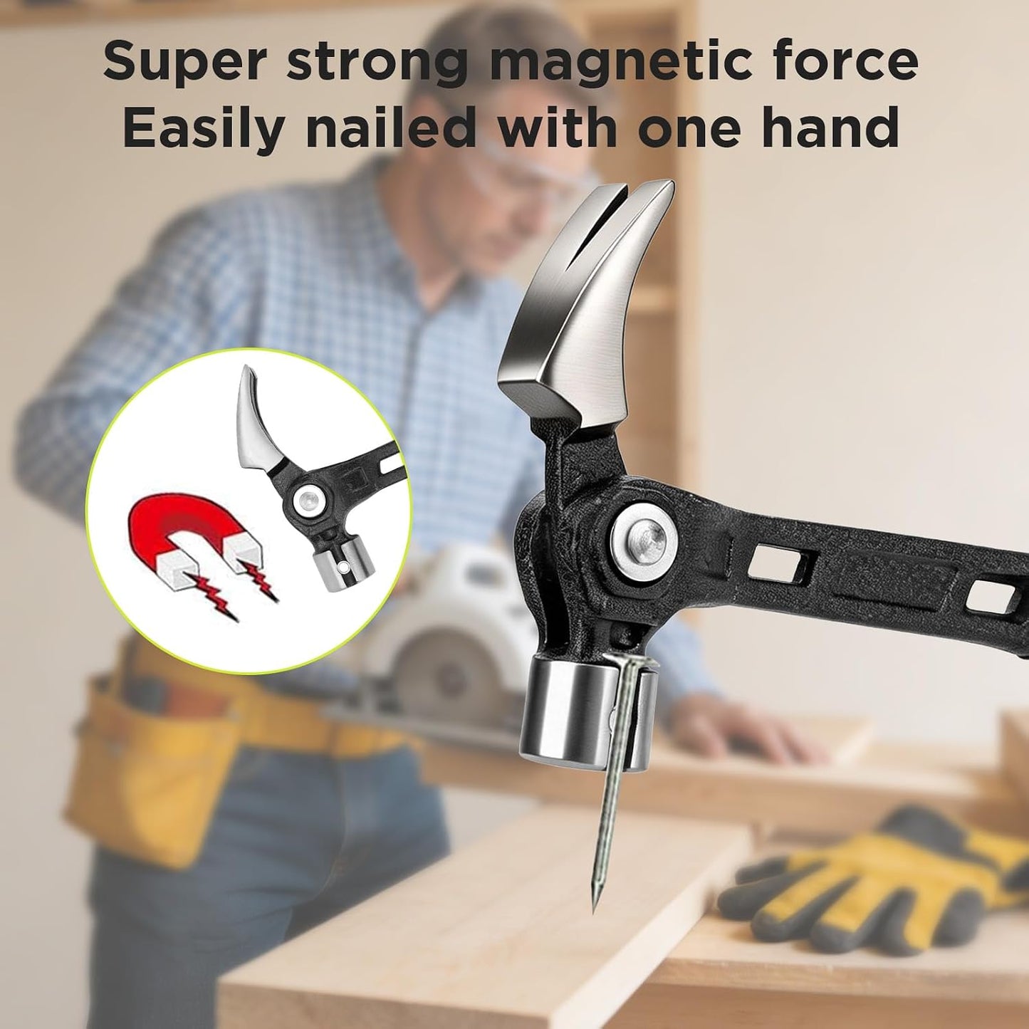 Multifunctional Forged Steel Magnetic Claw Hammer Tool