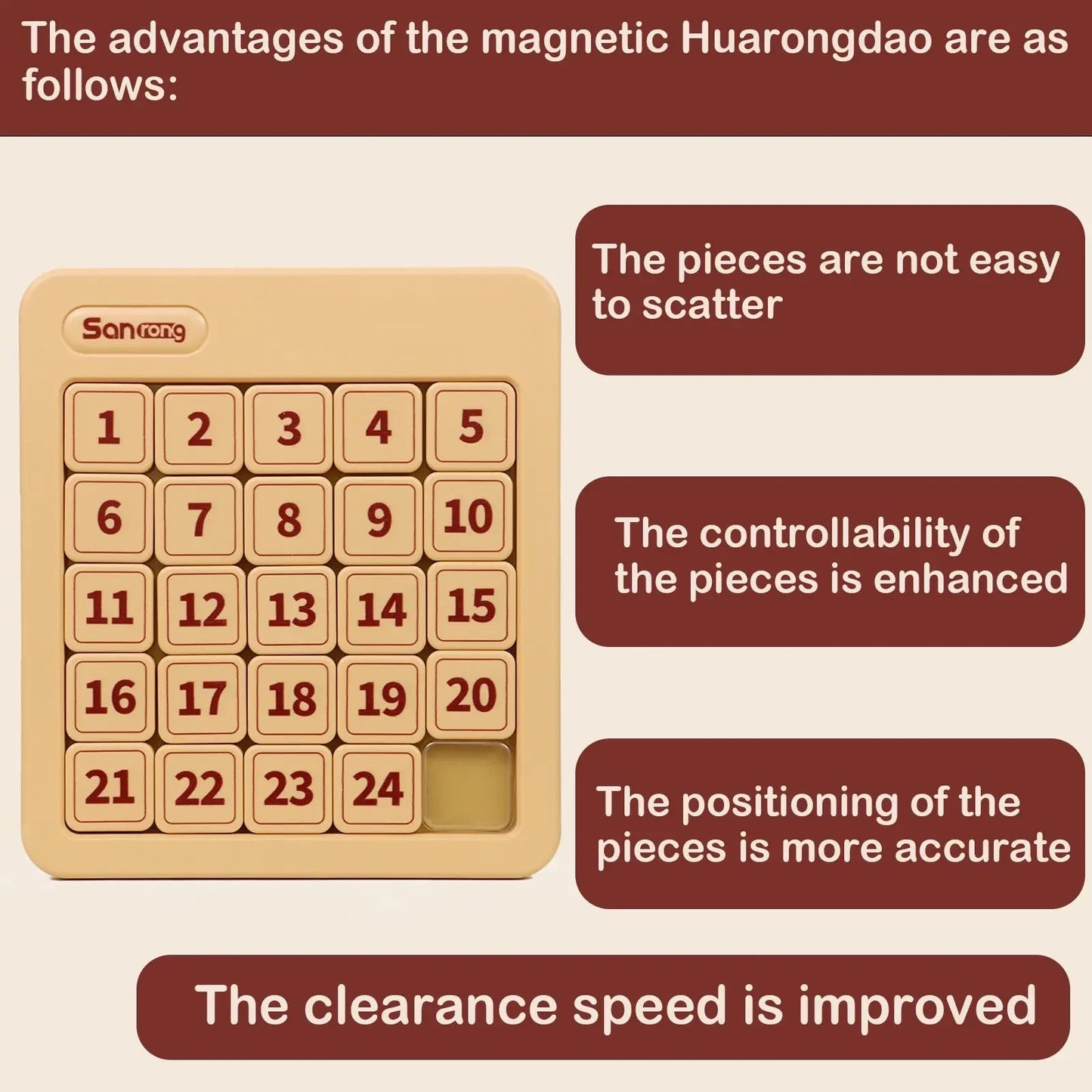 Magnetic Sliding Number Puzzle Game