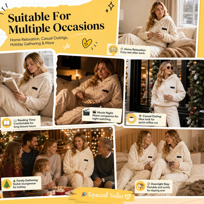 🍂 Embossed Geometric Plush Set – Timeless Comfort & Effortless Style For Every Occasion🍂