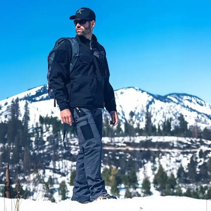 Men's Waterproof Tactical Work Pants - Solid Color with Multi-Pockets for Outdoor Activities
