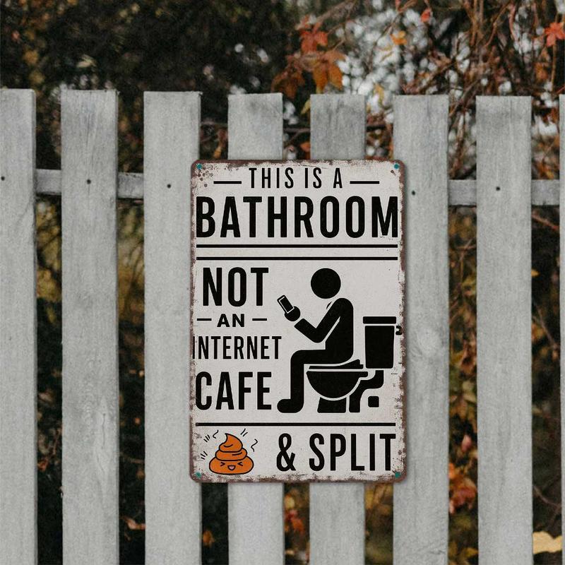 🎨 Farmhouse Bathroom Humor Sign • Quirky Washroom Wall Art 🧱