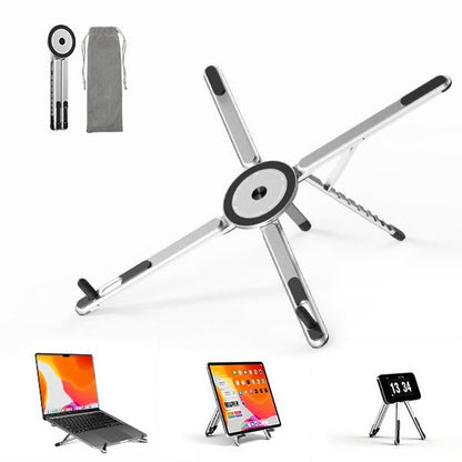 Portable Laptop Stand with Magnetic Phone Holder – Foldable & Adjustable