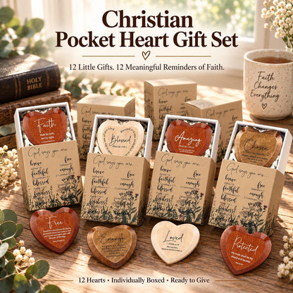 ✝️🎁Christian Pocket Heart Gift Set (Set of 12)