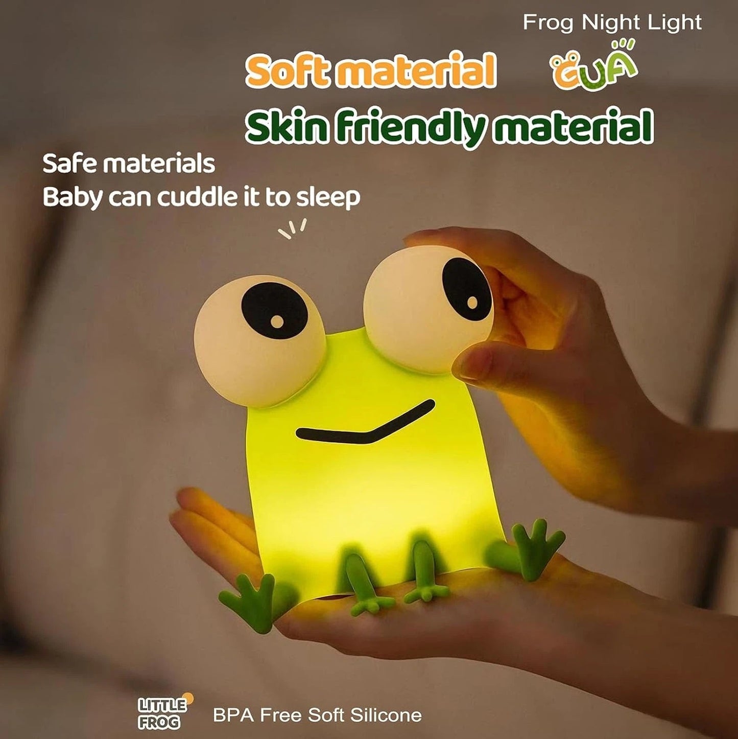 Frogs Night Light, Frogs Lamp Phone Holder
