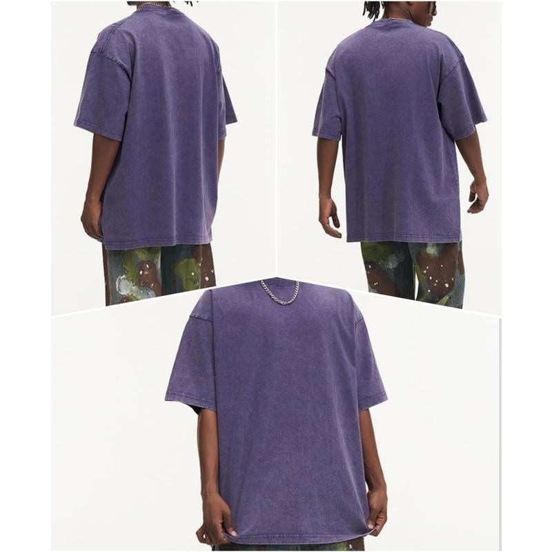 Vintage Acid Wash Heavyweight T-Shirt – 100% Cotton Oversized Tee for Men & Women