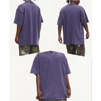 Vintage Acid Wash Heavyweight T-Shirt – 100% Cotton Oversized Tee for Men & Women