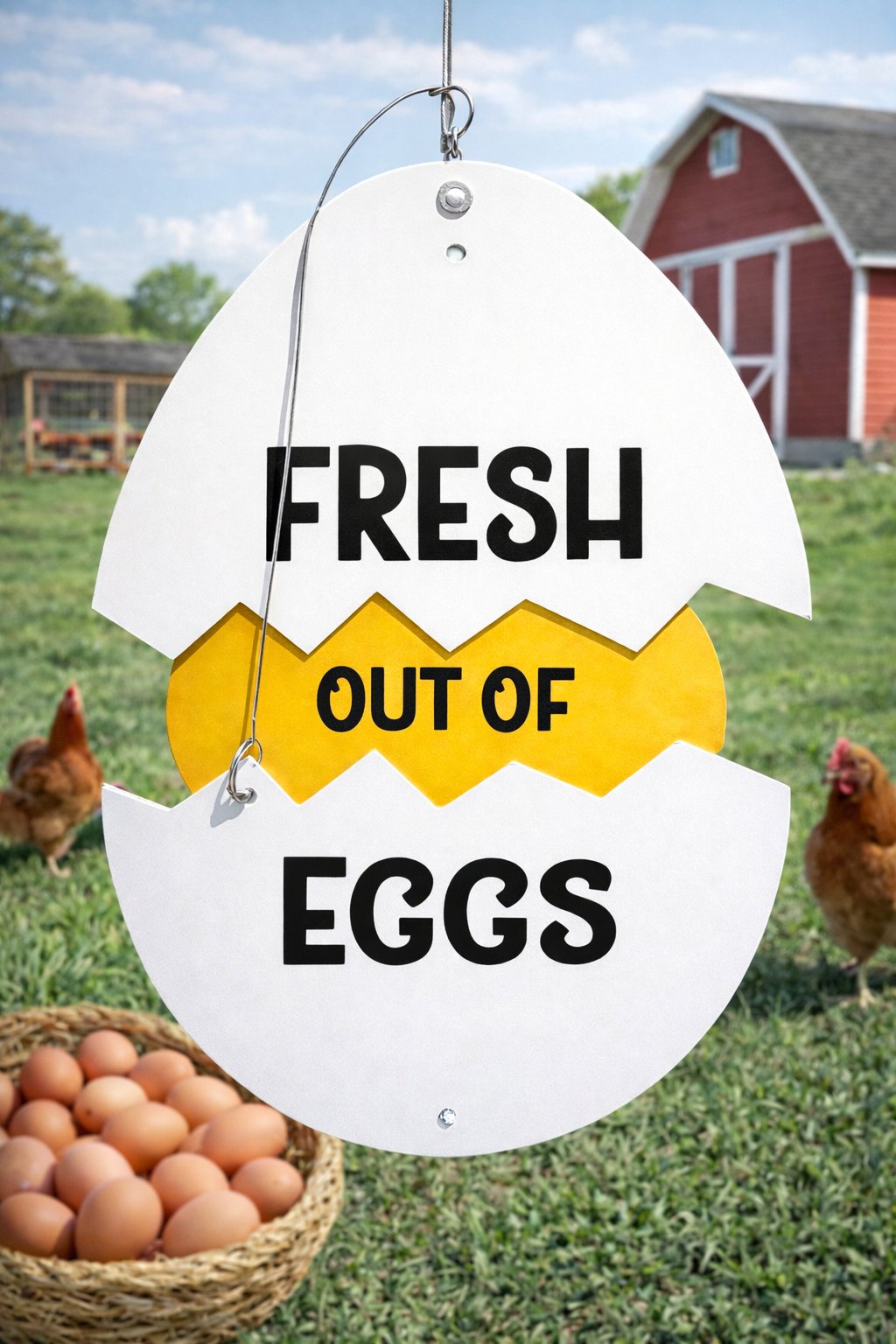 🥚Farm Fresh Eggs Metal Sign - Rustic Farmhouse Decor for Coop & Market🏠🐔