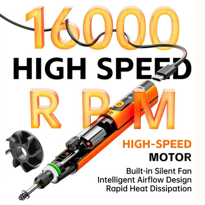 39PCS Electric Rotary Tool Kit – Mini Engraving Polishing Drill with Digital Display & LED Light, USB Rechargeable