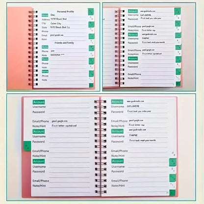 📚Mini password book with lettered tabs | password notebook for internet and computer login, username, home, office passwords