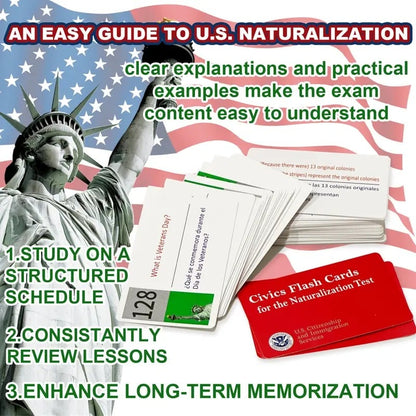 2026 US Citizenship Flash Cards: Study Guide: American Citizenship (Spanish & English)