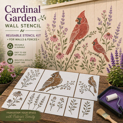 🌿Garden Bloom Wall Stencil Kit | DIY Garden Painting Templates for Every Space