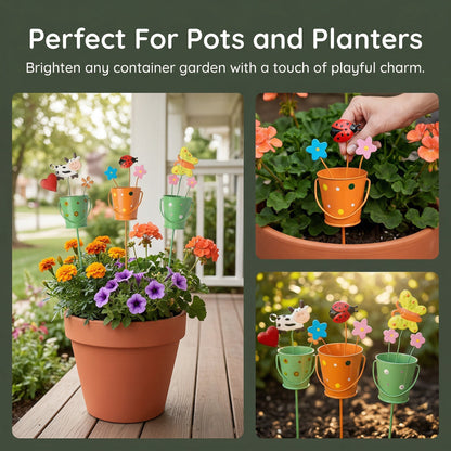 🔥Set of 3 Metal Flower Pot Garden Stakes