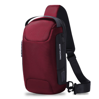 Waterproof Anti-Theft Sling Crossbody Chest Bag with USB Charging Port