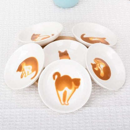🐱Cute Cat Ceramic Sauce Dishes – Set of 6