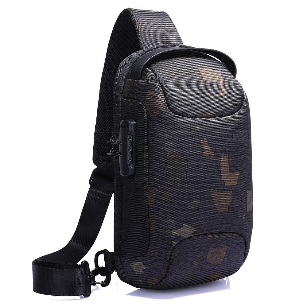 Waterproof Anti-Theft Sling Crossbody Chest Bag with USB Charging Port