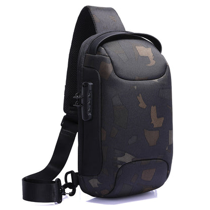 Waterproof Anti-Theft Sling Crossbody Chest Bag with USB Charging Port