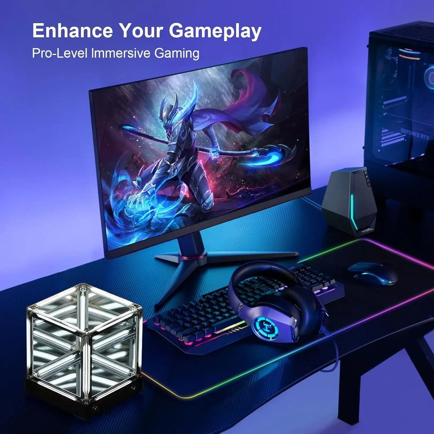 Infinite Abyss Cube – 4D RGB Mirror Lamp, Wireless & Touch Control