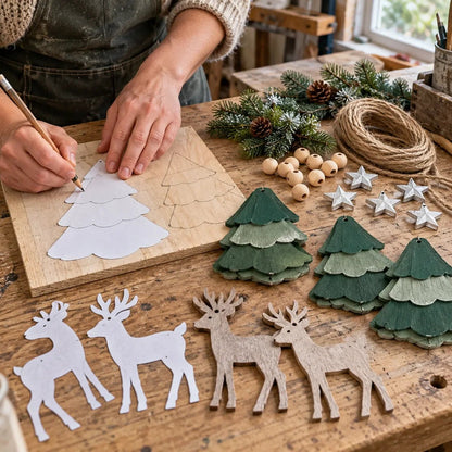 🎄Lighted Woodland Christmas Garland🦌