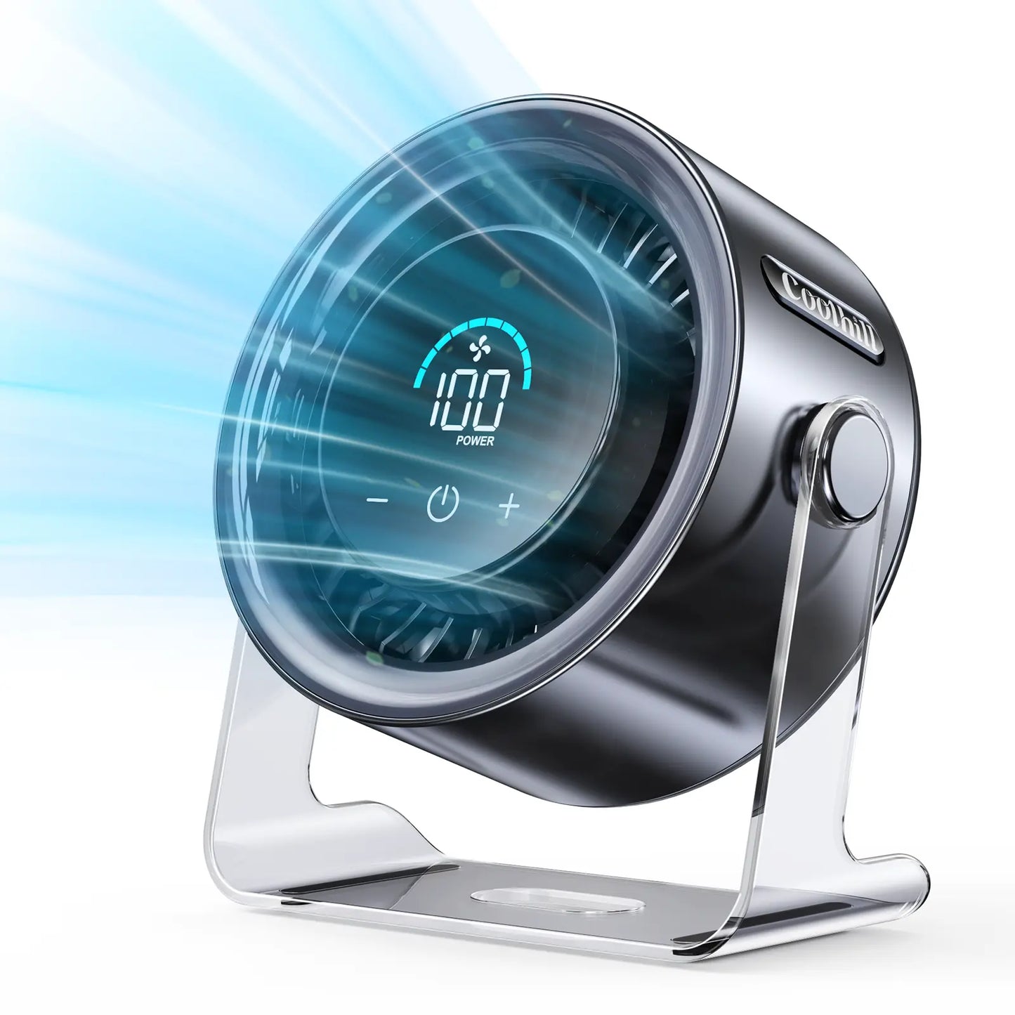 TyiiPlus Digital Display Quiet Table Fan with Turbo Airflow