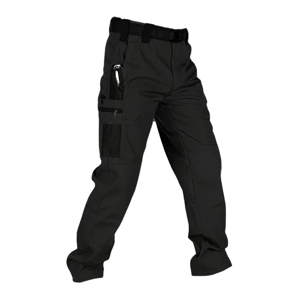Men's Waterproof Tactical Work Pants - Solid Color with Multi-Pockets for Outdoor Activities