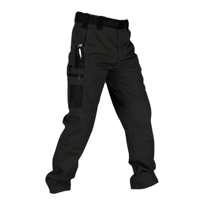 Men's Waterproof Tactical Work Pants - Solid Color with Multi-Pockets for Outdoor Activities