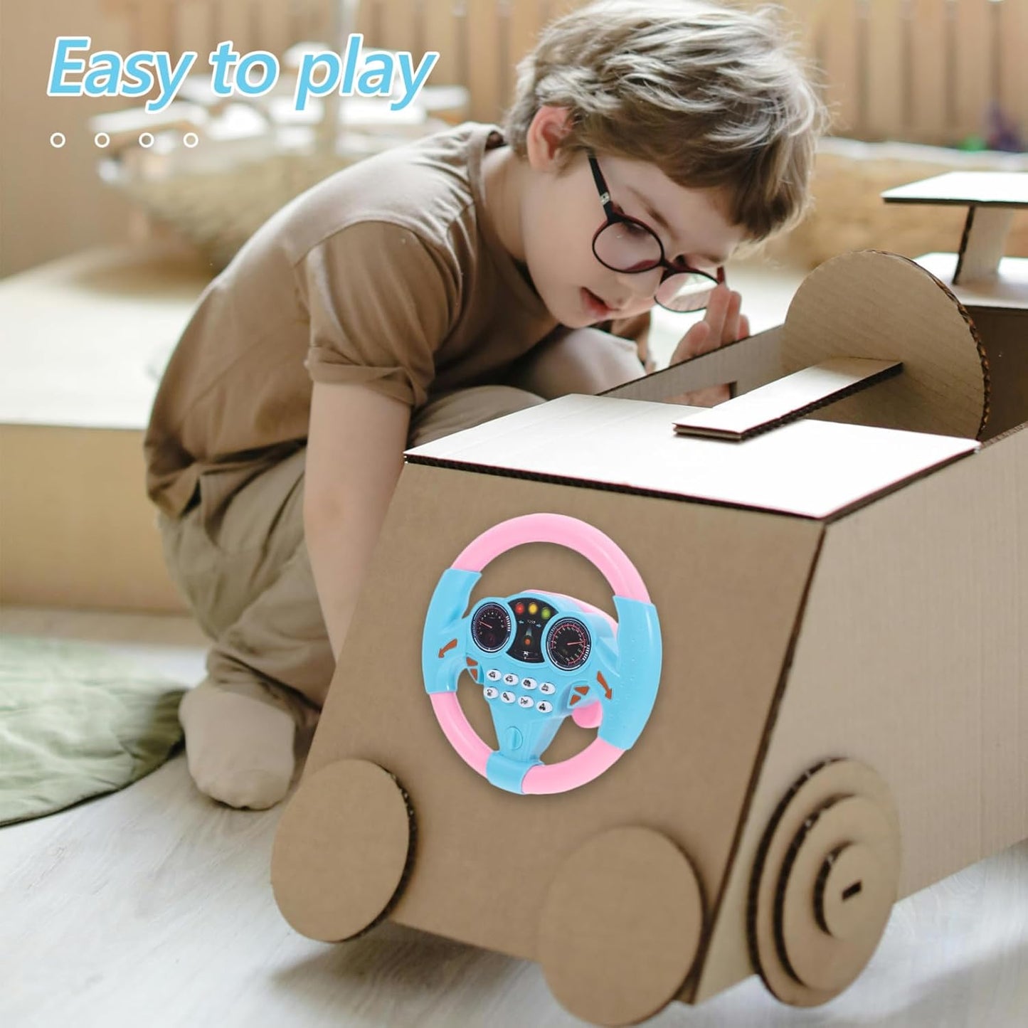Kids Interactive Steering Wheel Toy with Lights & Sounds