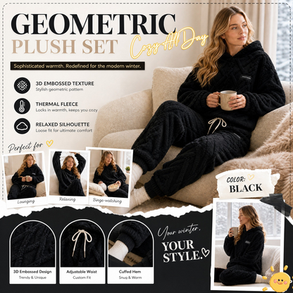 🍂 Embossed Geometric Plush Set – Timeless Comfort & Effortless Style For Every Occasion🍂