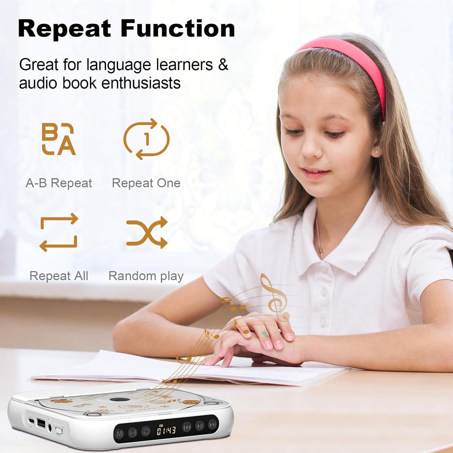 Portable Bluetooth CD Player ❤️ The Perfect Gift for Music Lovers