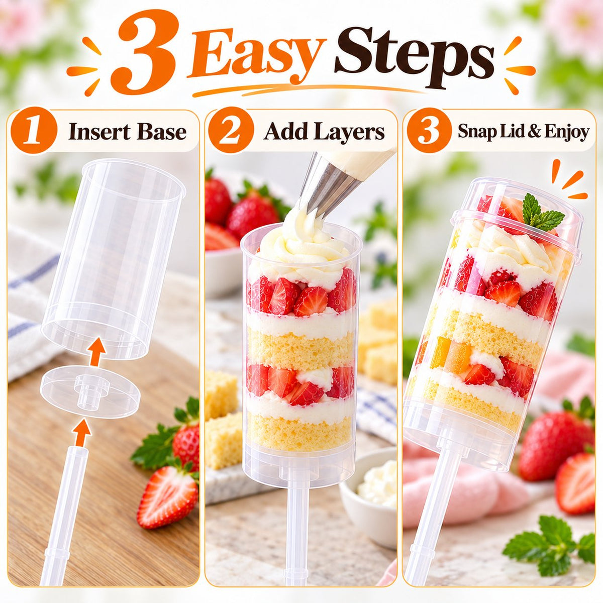🧁Tyiimax™ Clear Push Pop Containers for Layered Desserts