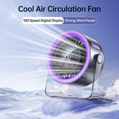 TyiiPlus Digital Display Quiet Table Fan with Turbo Airflow