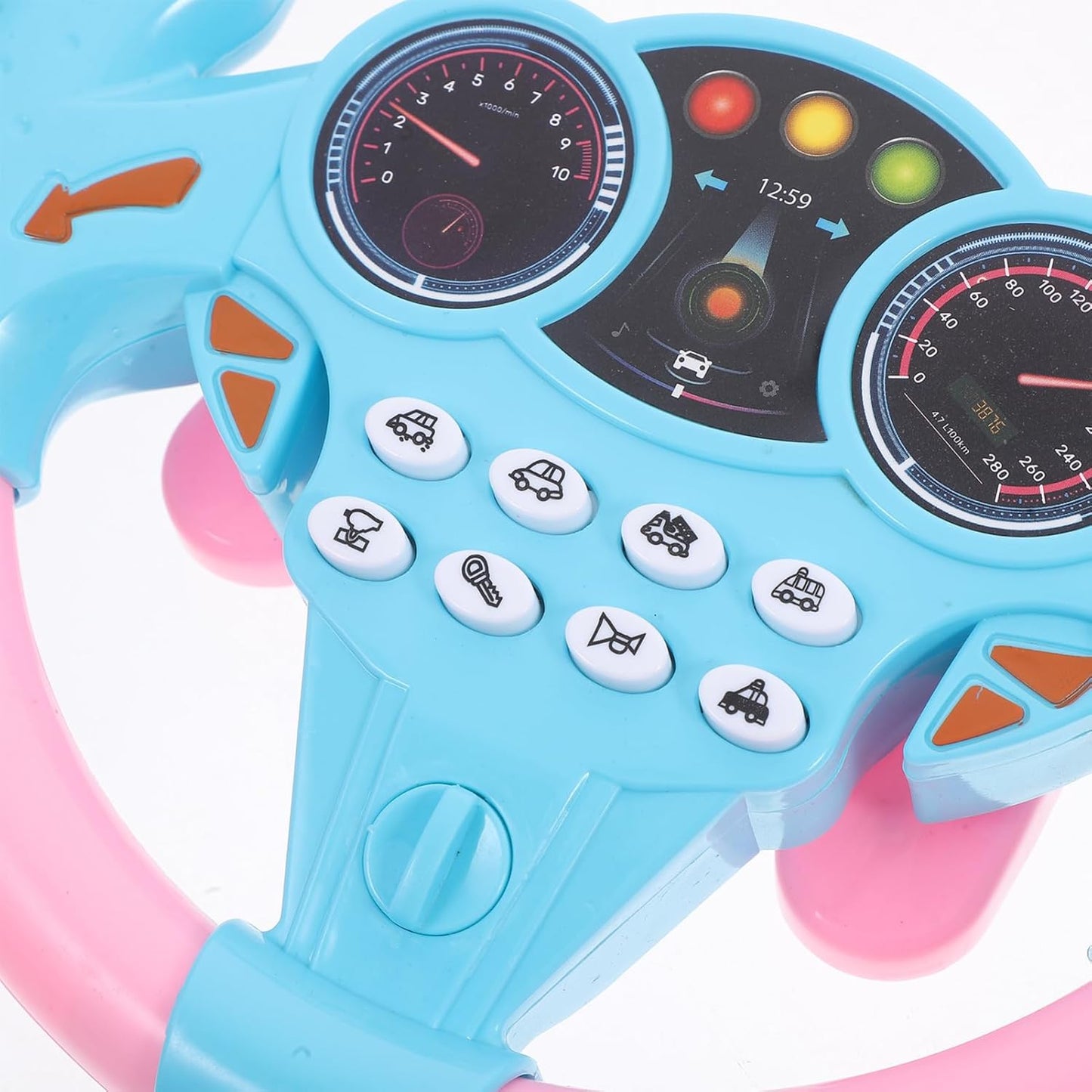 Kids Interactive Steering Wheel Toy with Lights & Sounds