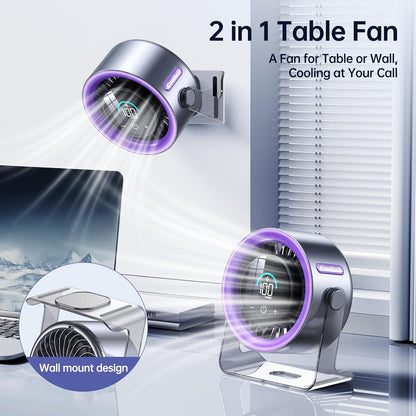 TyiiPlus Digital Display Quiet Table Fan with Turbo Airflow