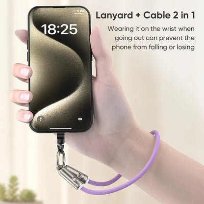 240W USB-C Lanyard Charging Cable – 2-in-1 Phone Strap & Fast Charger