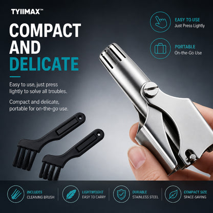 TYIIMAX™ Manual Nose Hair Trimmer – Stainless Steel 360° Trimmer, Waterproof & No Battery Required
