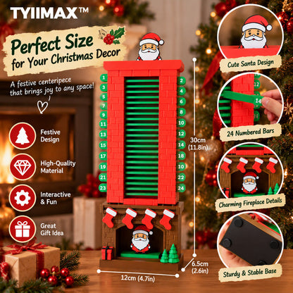 TYIIMAX™ Santa Christmas Countdown Advent Calendar – 24-Day Interactive Fireplace Countdown Decoration