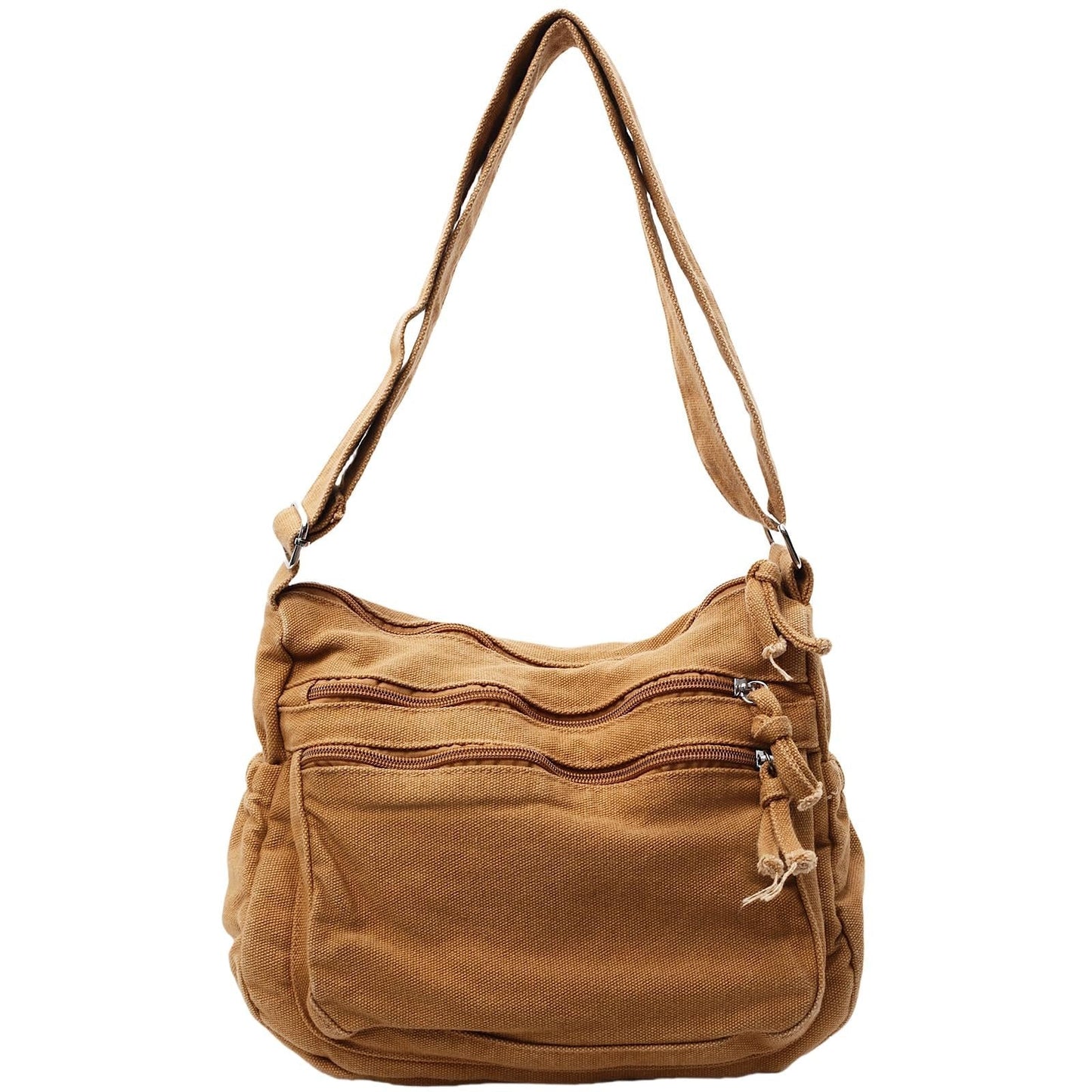 Multi-Pocket Canvas Crossbody Bag for Daily Travel