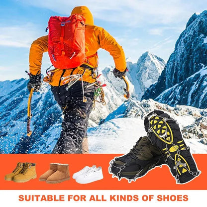 TYII™ 8-Spike Ice Cleats for Shoes – Non-Slip Snow Grips with Stainless Steel Chains for Winter Walking & Hiking