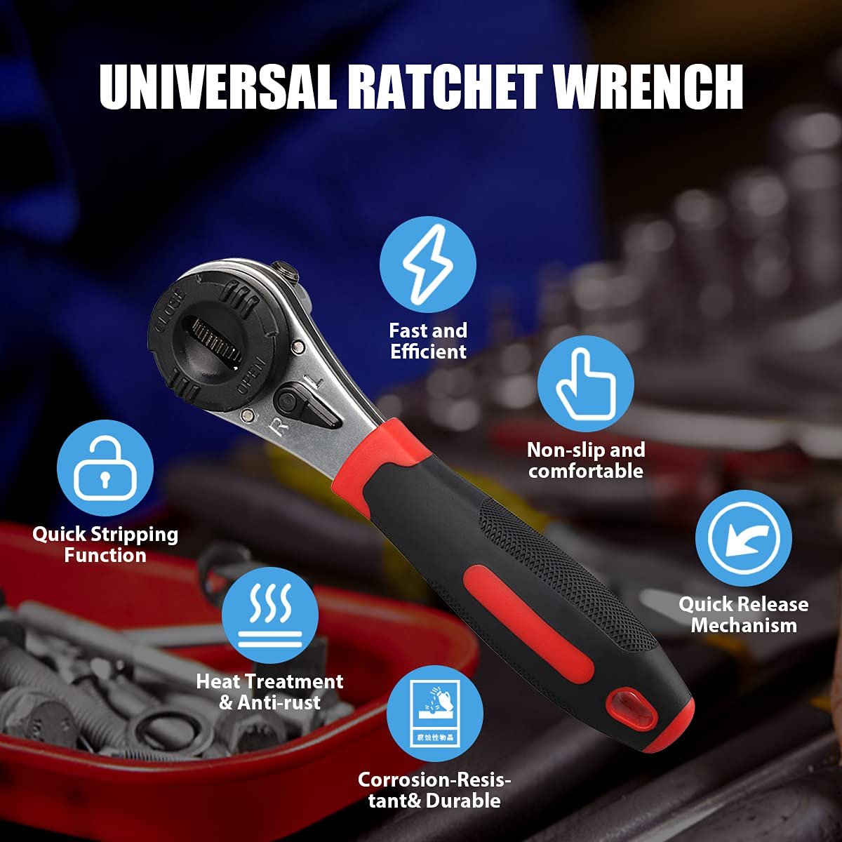 🔧Adjustable Ratchet Wrench Kit for 0.25-0.9in Screw