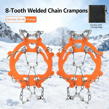 TYII™ 8-Spike Ice Cleats for Shoes – Non-Slip Snow Grips with Stainless Steel Chains for Winter Walking & Hiking