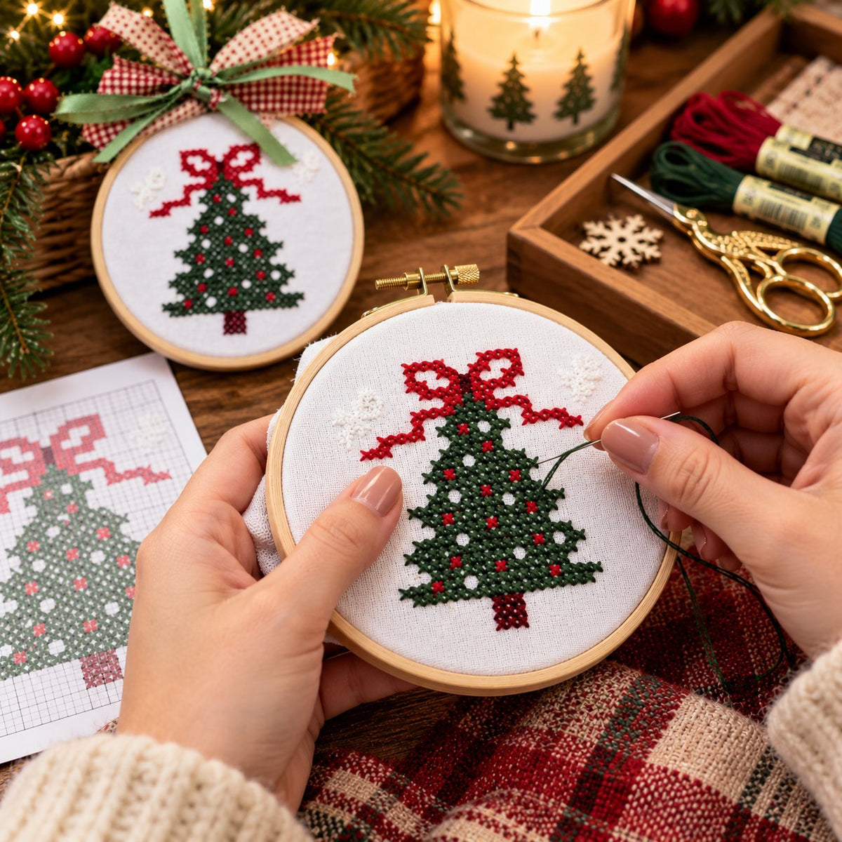 🎄Complete Christmas Embroidery Ornament DIY Kit