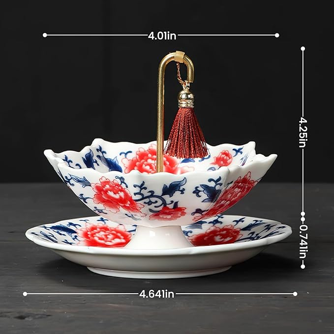 Umbrella-shaped Blue and White Porcelain Tea Strainer & Coffee Filter