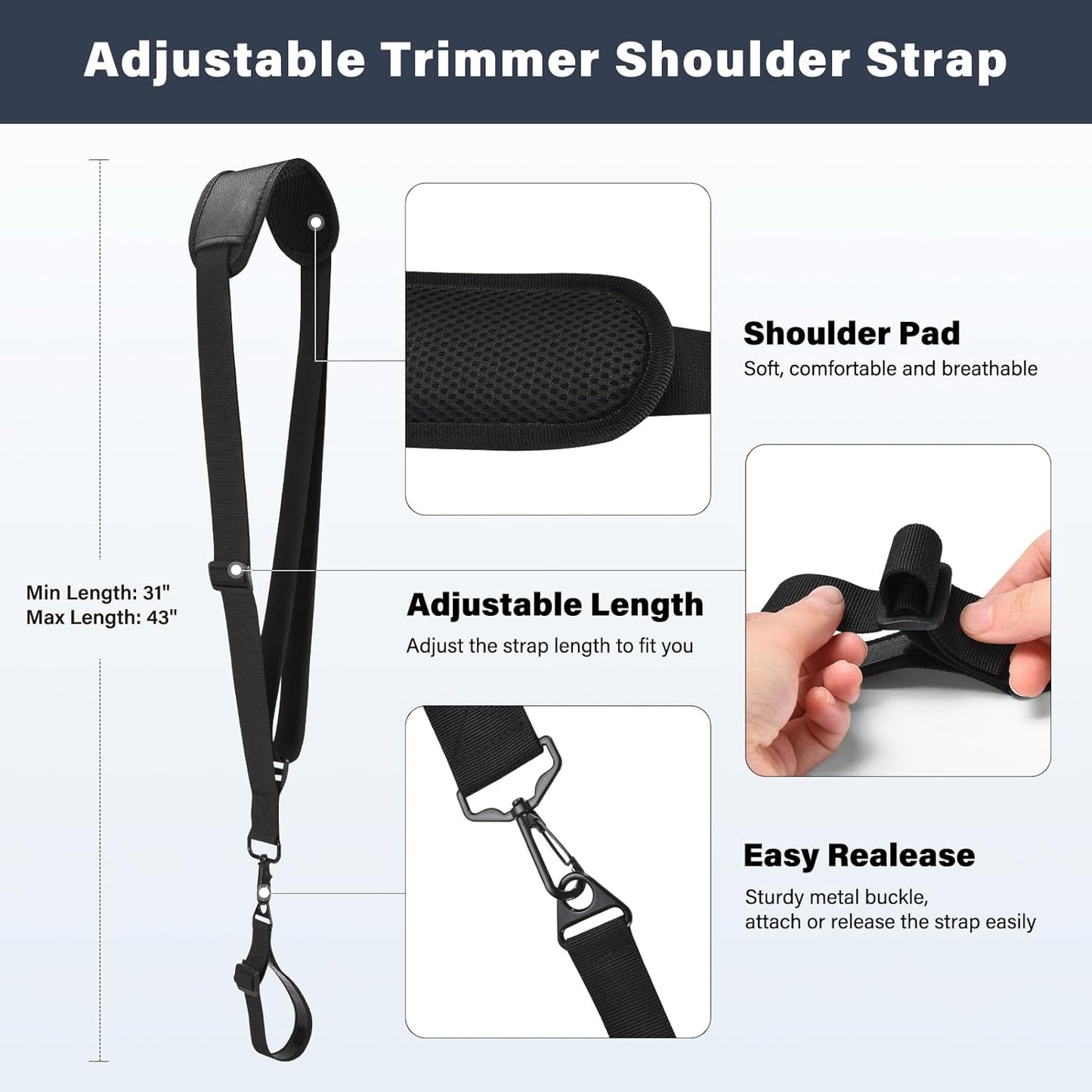 Ergonomic Trimmer Handle Kit – Shoulder Strap & Extension Bracket