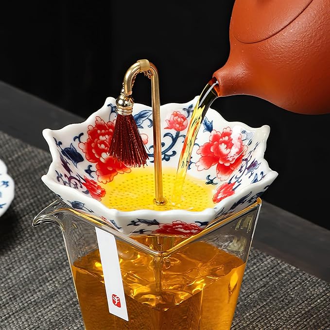 Umbrella-shaped Blue and White Porcelain Tea Strainer & Coffee Filter