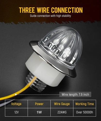3/4 Inch LED Amber Watermelon Side Marker Light